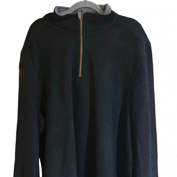 Toad&Co 1/3 Zip Black Wool Blend Pullover Sweater Size XXL - Picture 2 of 8